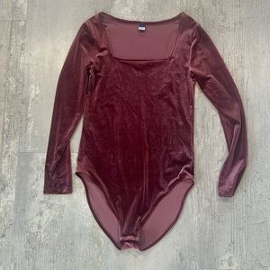 Old Navy Square Neck Velvet Bodysuit